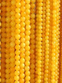 1 String Natural Stone Yellow Chalcedony Loose Round Accessories Beads For Lovers Holidays Gifts For Jewelry Making Diy Bracelet Accessories 6 8 10mm - Yellow - View 8