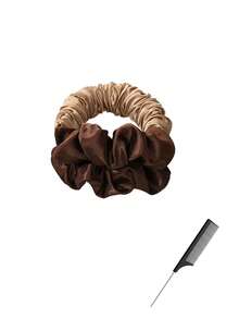 Heatless Brown Satin Textured Hair Curler, Suitable For Sleeping. This Is A Soft And Comfortable Sleep Headband That Creates Long Wavy Hairstyles Without Heating, Perfect For Slouchy People. - Multicolor - View 13