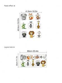 1pc Cartoon Cute Big Eye Adorable Animal Wall Decor Sticker, Removable Room Decoration Wall Decal For Bedroom, Living Room, Kids Room - 1PC - View 6