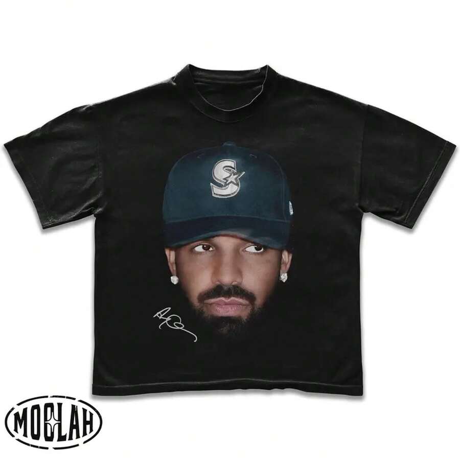 Camiseta Vintage de Drake | Camiseta Gráfica de Rap Merch | Para Todos Los Perros | Impresión Gráfica de Hip Hop Rara - Negro - Ver 1