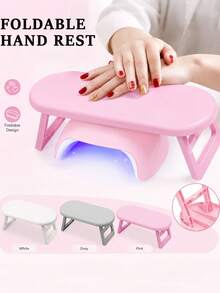 Foldable Plastic Manicure Hand Rest With Underneath Room Elevated Wrist Support Cushion For Women Beauticians Portable Nail Salon Hand Mat For Diy Art Home Cleaning Dorm Nail Supllies House School Home Decorbedroom Bathroom Essentials Accessories - Multicolor - View 1