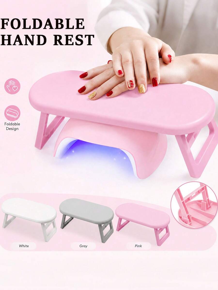 Foldable Plastic Manicure Hand Rest With Underneath Room Elevated Wrist Support Cushion For Women Beauticians Portable Nail Salon Hand Mat For Diy Art Home Cleaning Dorm Nail Supllies House School Home Decorbedroom Bathroom Essentials Accessories - Multicolor - View 1