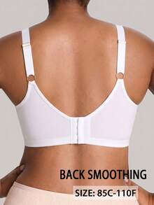1pc Casual Comfortable Minimalist Plus Size Women's Bra, Wire-Free Lift Soft Comfortable Underwear - White - View 2