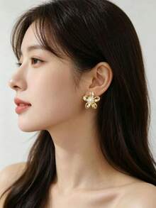 6-18件組金色女款百搭耳環套組，時尚派對、旅行度假、禮物訂婚，適合各種場合 - 金色 - 查看 9