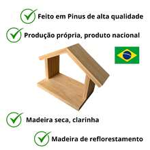 Casa casinha preto velho madeira maciça pinus umbanda candomblé suporte para imagens decoração altar congá artigos religiosos adorei as almas fé oratório - 1PC - Visão 6