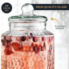 Drink Dispenser Set Of 3 - Beverage Dispenser With Stand - Glass Drink Dispensers For Lemonade, Juice, Water, Iced Tea, Punch - 1-Gallon Countertop Party Drink Dispensers - View 2