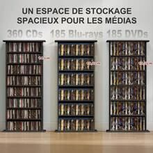 HOMCOM Racks à CD &  DVD - Noir - Voir 4