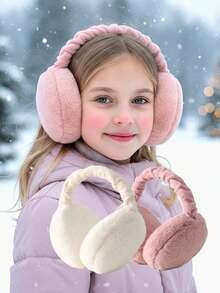 1pc Unisex Kids Soft Cute Plush Ear Muffs, Warm Anti-Freeze Anti-Cold, Portable Foldable Winter Outdoor Accessory - Hamburger Earmuffs - View 7