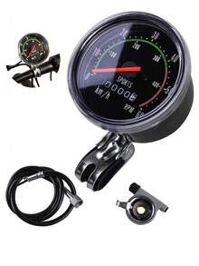 3pcs/Pack Black Universal Odometer And Bicycle Speedometer, Classic Mechanical Speedometer Suitable For Bicycles, Suitable For Outdoor Cycling - Multicolor - View 1