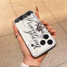 1pc TPU Material Elegant Black Lace Lily Flower Pattern Phone Case Compatible With IPhone 17 Pro Max/17/16 Pro Max/15/14/13/12/11 Full Coverage Shockproof Soft Shell Protective Cover - Silver - View 5