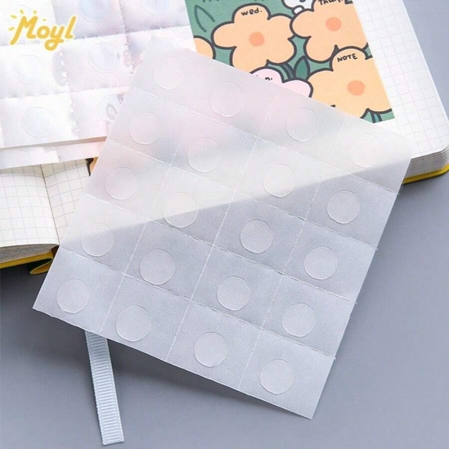 10 Sheets Transparent Round Dot Double-Sided Adhesive Patches Set, 200 Pcs Clear Circle Tape Dots For Journal Scrapbook DIY Craft Decor Stationery Supplies - Polka Dot - View 1