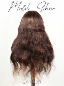 Ombre Dark Brown V Part Raw Human Hair Glueless Wig Loose Body Wave V-Part Full Machine Wig 180% Density V Shape Clip In Half Wig For Women Beginner Friendly - S3/30 - View 2