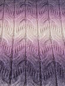 Girls Cute Gradient Color Knit Pullover Sweater, Suitable For Vacation, Daily Wear, Spring, Autumn, Winter - Purple - View 6