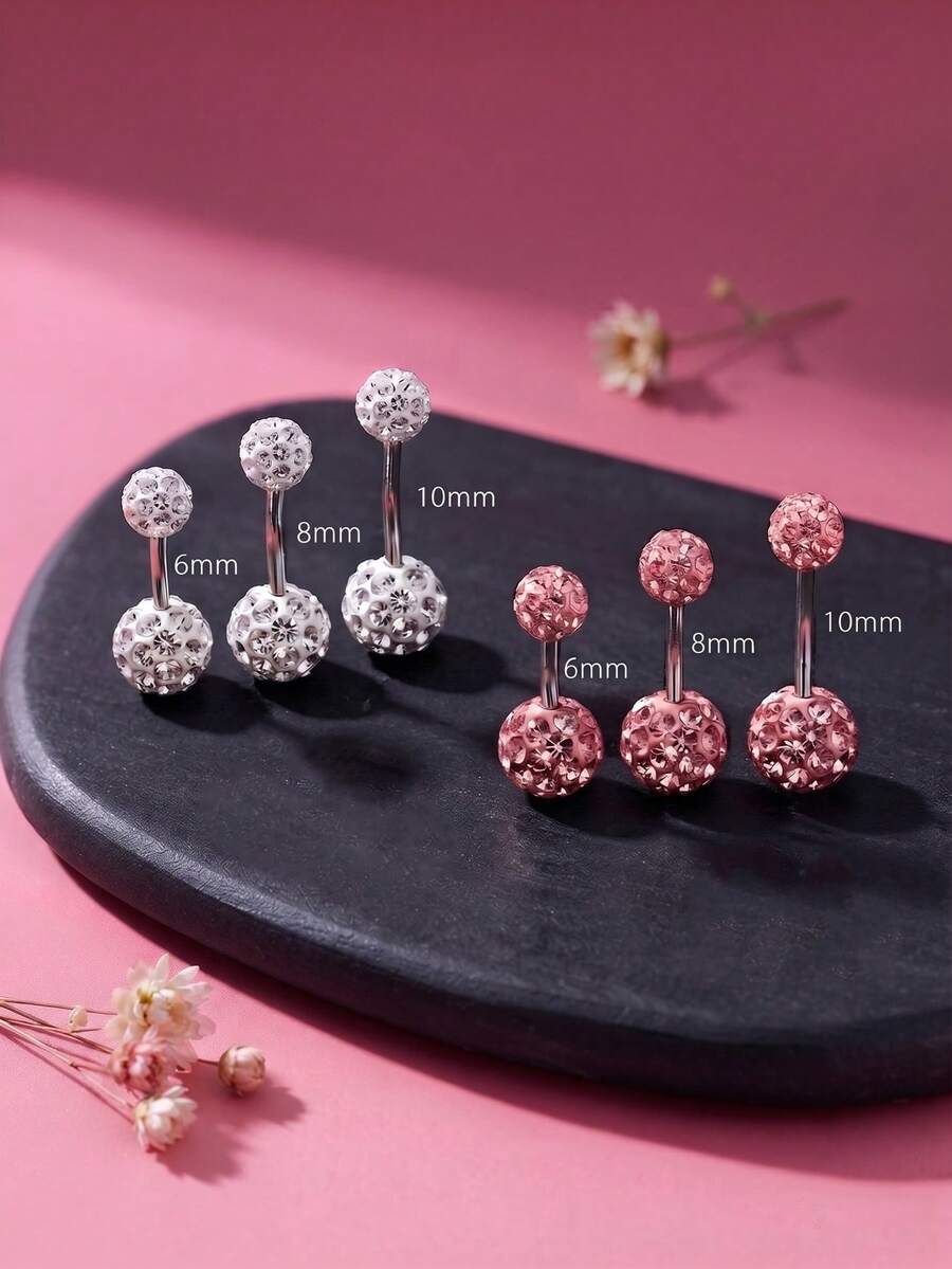 Anillos de ombligo de acero inoxidable de 14G, anillo de ombligo de ...