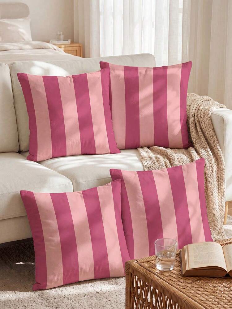 1/2/4pcs Pillowcase/Cushion Cover, Bedding, Soft Decorative Cushion Cover, Single-Sided Printed Design, Pillowcase Only Without Insert, Zipper Closure, Suitable For Sofa, Bedroom, Living Room Home Decor, Soft And Breathable, Home Textiles, Back To School - Multicolor - View 7