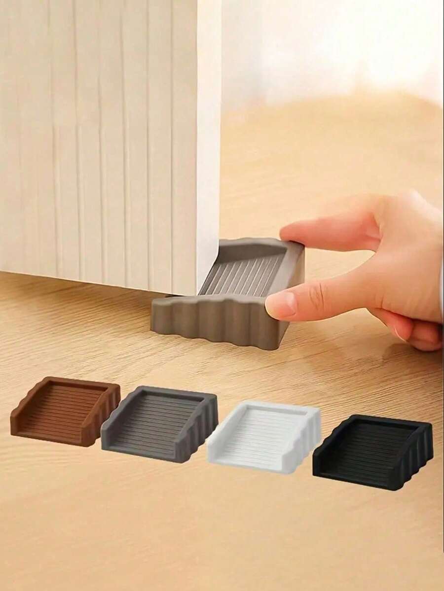 1/4pcs Creative Rubber Door Stopper, Anti-Pinch Anti-Collision Door Wedge, Suitable For All Homes, Perfect Home And Office Decor - Multiple Styles - View 1