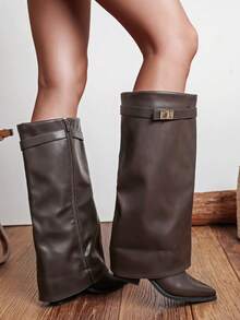 wellspring Folded Over The Boot With A Strap And Ornament Holiday Vacay Vibe For And Summer Shoes Spring Shoes Spring Break Easter - Brown - View 5