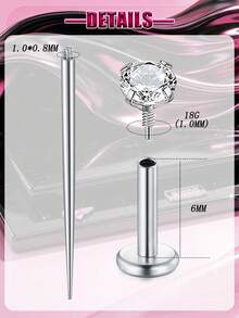 Earring Studs Tragus Piercing Stainless Steel Earrings Flat Back Nose Rings,Labret Jewelry Medusa Piercing Jewelry For Women Ear Cartilage - Silver - View 4