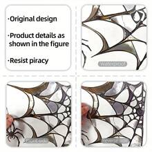 1pc PVC Material Halloween Spider Web Static Glass Sticker, Double-Sided Visible, 20 Lines, Self-Adhesive Decorative Sticker, Suitable For Home Windows - Multicolor - View 7