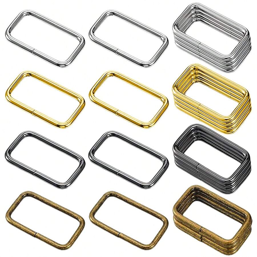 48pcs Durable Alloy Rectangular Buckles (2 Sizes) Suitable For Shoes, Belts, Bags, Accessories And DIY Craft Projects - 48 Pieces - View 1