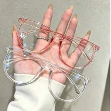 2 cái/1 cái kính mắt unisex mắt kính trong suốt, có sẵn khung màu đen, hồng và trong suốt. Phù hợp cho học sinh đeo khi đi học lại, dùng để đọc máy tính, chơi game, xem TV hoặc dùng điện thoại. - trong suốt - Xem 7