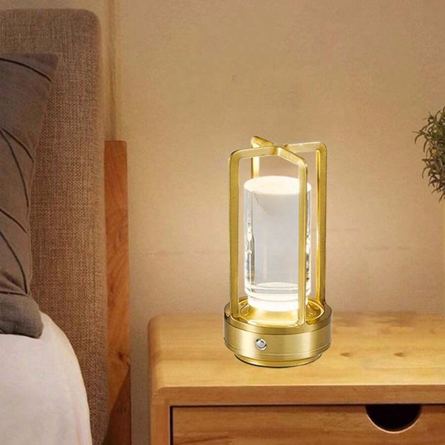 1pc Modern Geometric Crystal Table Lamp | Touch Control, 3-Color Dimming Function, Portable Handheld Lamp, Soft Light High Brightness LED Night Light, Suitable For Home And Office Decoration, Night Light Use - Geometric Crystal Night Light - View 1