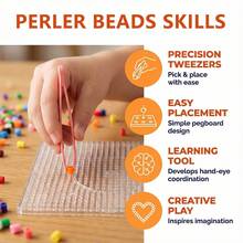 24 Colors Perler Beads Set (2.6mm), Includes Pegboard, Tweezers, Storage Box, Tray, 3D Pixel Art Handmade Beads, Suitable For DIY Jewelry, Pixel Art, Handmade Decoration And Creative Projects - Multicolor - View 6
