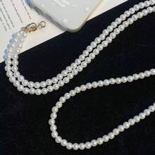 Long Faux Pearl Handmade Beaded Phone Lanyard Bag Strap Pearl Chain Shoulder Strap Versatile Replacement Anti-Loss Chain - Multicolor - View 4