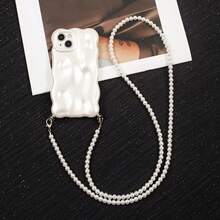 Long Faux Pearl Handmade Beaded Phone Lanyard Bag Strap Pearl Chain Shoulder Strap Versatile Replacement Anti-Loss Chain - Multicolor - View 10