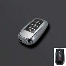TPU Car Remote Key Fob Cover Protective Case Compatible With Toyota CHR Hilux Fortuner Land Cruiser 200 Camry Corolla Crown RAV4 Highlander Series Accessories - Grey TPU - View 3