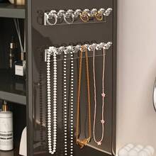 9pcs 8-Hook Clear Acrylic Wall-Mounted Jewelry Storage Rack - With Hole Hook Design, Necklace Bracelet Earring Ring Multi-Function Storage Organizer, Space-Saving Hanging Organizer, Sturdy And Durable Essential For Small Spaces, Perfect Home Decor Gift (Suitable For Living Room, Bedroom, Bathroom) - Multicolor - View 6