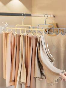 No-Crease Clothes Hanger Home Use Hanging Clothes Drying Rack Pants Clip Anti-Slip Hanger Bedroom Anti-Shoulder Corner Drying Rack Hat Storage Organizer - Multicolor - View 3