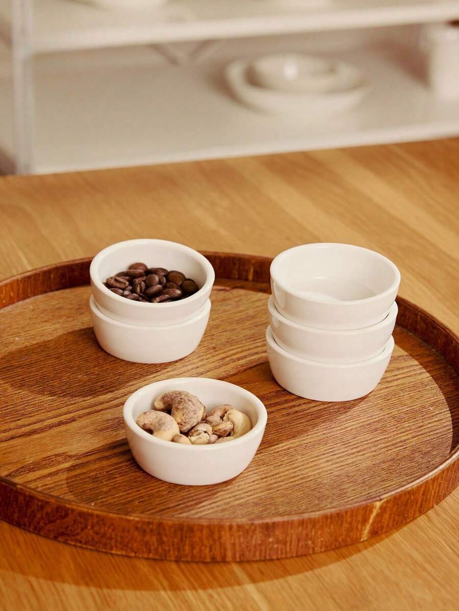 Haus Hana 6 件陶瓷迷你酱料碟套装,甜点杯(带蘸酱碗),小烤盘,30 毫升白瓷,适用于寿司酱油、番茄酱、橄榄油、开胃菜、蛋奶沙司、布丁、果冻小酒杯,1.5 盎司,厨房、圣诞礼物、学校用品 - 白色 - 查看 1
