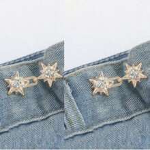 1/3 Piece Metal Star-Shaped Waist Buckle, Waist Adjustment Clip, Jeans Waist Buckle, Skirt Waist Tightener, Waist Adjustment, Invisible Seamless Pin, Snowflake Pattern, Daily Use - Multicolor - View 10
