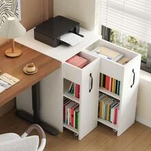 =N880P313969W Small Bookcase With Wheels 52x50x75cm – With Shelves And Drawers, Reversible Left/Right Configuration, Single Element Fully Extendable, With Fall Protection, Bedside Table - 白色 - 查看 9