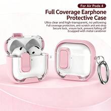 1 buah Casing Ponsel/Penyangga Earphone Transparan dengan Tutup Terbuka dan Warna Kontras, Kompatibel dengan Apple 4 Earbud Bluetooth Nirkabel, Transparan dengan Pelindung Lembut untuk Switch Pro 2 - Clear - View 38