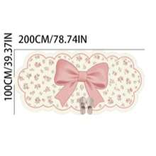 1pc Pink And White Wavy Edge Bow Rug, Faux Cashmere, Thickened Carpet, Plush Carpet, Autumn/Winter Carpet, Thickened Carpet, Decorative Carpet, Bedroom Decor - Multicolor - View 13