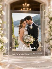 Photo Wedding Welcome Sign, Wedding Rehearsal Sign, Modern Wedding Sign, Acrylic Welcome Sign, Wedding Photo Sign, Welcome To Our Wedding - Multicolor - View 2