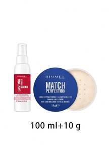 [組合] Lasting Finish Fix & Go 定妝噴霧 100ml + Rimmel Match Perfection 散粉定妝粉 001 透明色 - 持久妝效+001 半透明 - 查看 2
