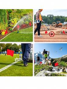 18pcs Multi-Function PVC Marker Flags Red Blue Orange Marker Flags Measurement Landmark Flags Irrigation Marking Small Flags Halloween - Multicolor - View 4