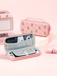 Cute Bear & Bow Pattern Switch 2 (2025)/Switch NS/Switch OLED Compatible Game Console Accessory Set, Game Console Protective Case/Dock Shell/Storage Bag, TPU Soft Shell, Beautiful & Practical, Portable Stand, Portable Travel, Anti-Drop & Anti-Scratch, Anti-Fouling, Fashionable & Romantic Gift - View 18
