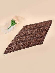 1pc New All-Season 90cm Square Scarf Women's Accessory Printed Crinkled Silk Scarf, Women Bandana & Square Scarf, Hair Accessory, Headscarf, Headband, Hair Tie, Headband, Clothing Accessory, Hair Hoop, Abaya Suitable For Beach Vacation And Daily Life, Add Highlights To Your Style - Brown - View 3