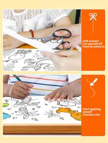 Graffiti Scroll Painting, Large Roll Paper Coloring Book, Coloring Pages, Drawing Notebook, Coloring Canvas - Multicolor - View 5