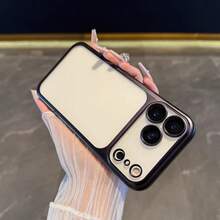 Luxury Transparent Matte Phone Case For IPhone 17 Pro Max 16 15 14 13 12 11 Plus 17e 16e, Lens Protection, Metallic Edge Protective Shell - Black - View 6