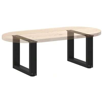 vidaXL Couchtischbeine U-Form 2 STK. Schwarz 30x(30-31) cm Stahl