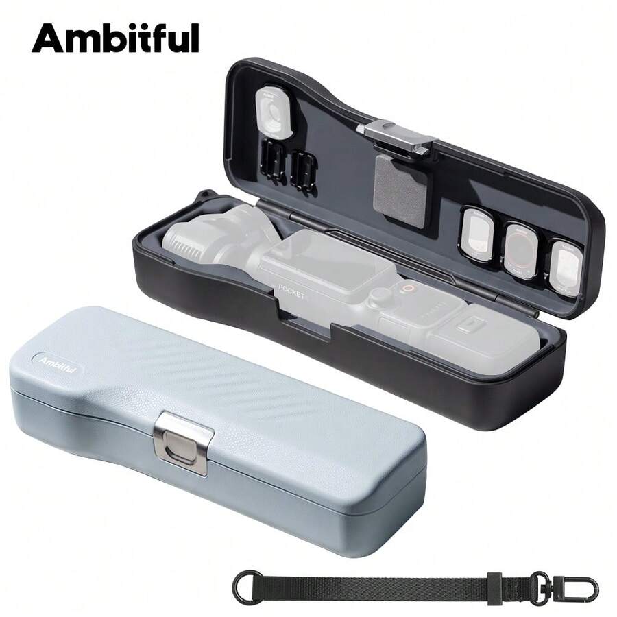 Ambitful Hard Shell Storage Carrying Case Compatible With D JI Osmo Pocket 4 Camera, Anti-Scratch Shockproof Water Resistant Protective Travel Case For Camera & Small Accessories - View 1