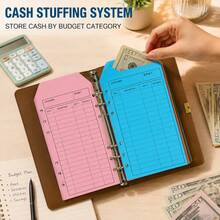 Cash Budget Binder With 12-Color Envelopes, Expense Tracking Fund Management Organizer, Cash Stuffing System, Replaceable Pocket Budget Planner Notebook For Financial Savings, Shopping And Daily Expense Organization - A6 - View 1