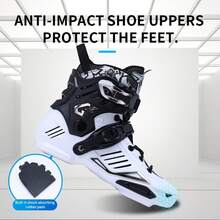 Professional Adult Unisex Inline Skates High Top Ankle Protection Aluminum Alloy Frame PU Wheels Freestyle Skating Shoes - White and Black - View 3