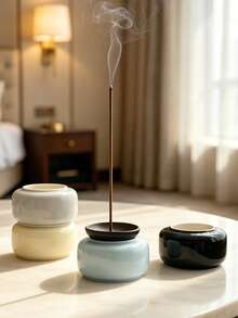 Light Blue Ceramic Incense Burner, Creative Incense Holder Base, New Incense Stick Holder, Multi-Functional Fragrance Decor, Suitable For Home And Hotel, Blue Helps Expand Business, Increase Career Development, Calm Irritation And Anxiety - WUZUN Incense Holder - View 7