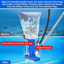 2026 Pool Maintenance Kit With Pool Surface Skimmer, Portable Pool Vacuum, 150cm Long Pole, Suitable For Ponds And Fountains, Compact Portable Pool Jet Vacuum, Includes Debris Bag And Pole, Lightweight Underwater Pool Maintenance Set - A - View 4